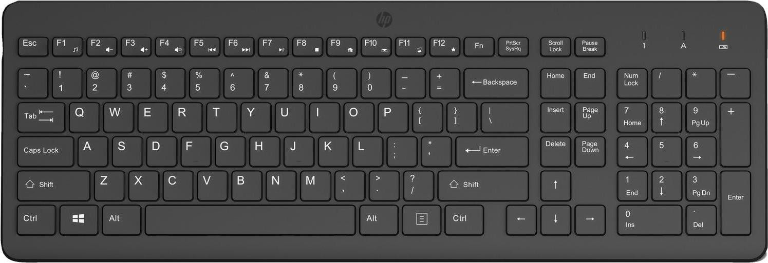 HP Draadloos toetsenbord 225, Volledige grootte, Zwart