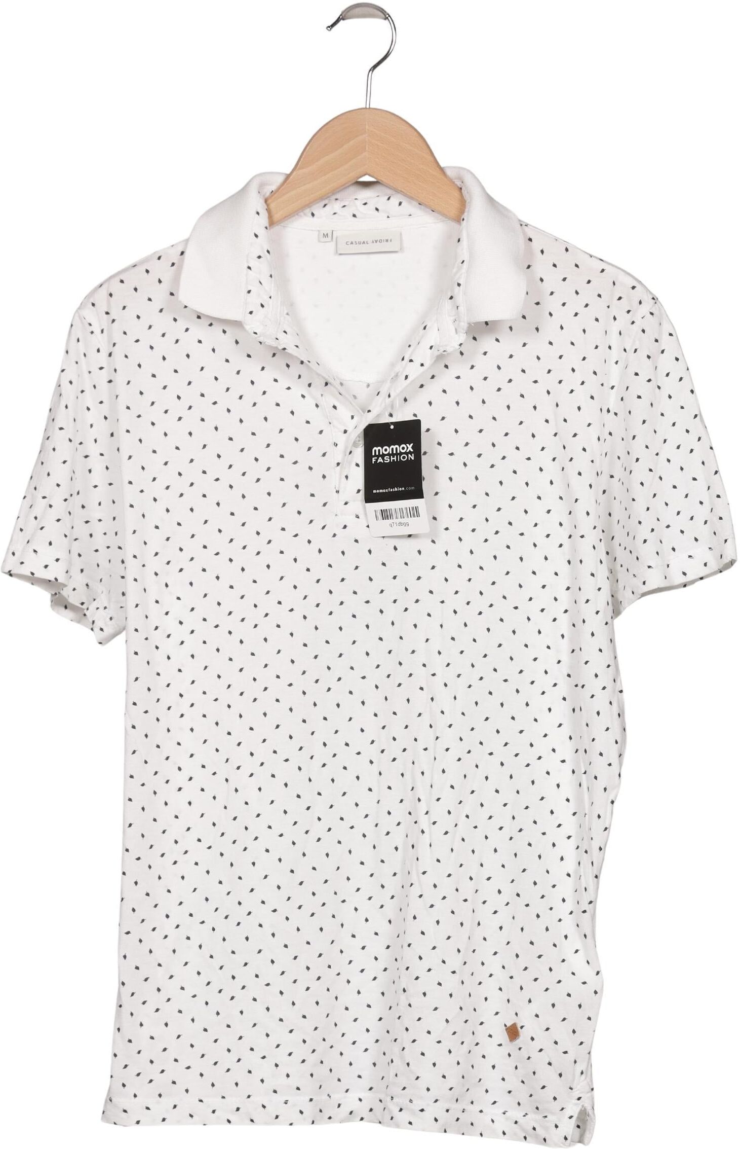 Casual Friday Herren Poloshirt, Weiß, Gr. M, Baumwolle - Second Hand