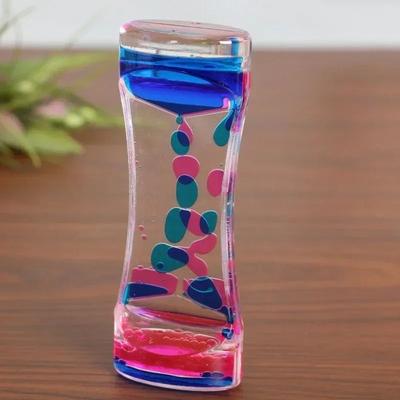 Uplift Essentials Liquid Motion Bubble Timer Sensory Toy For Stress Relief blue Pink