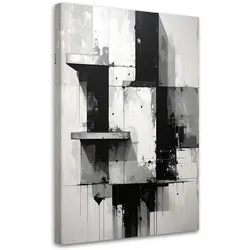 WANDBILD, Schwarz weiße Abstrakt