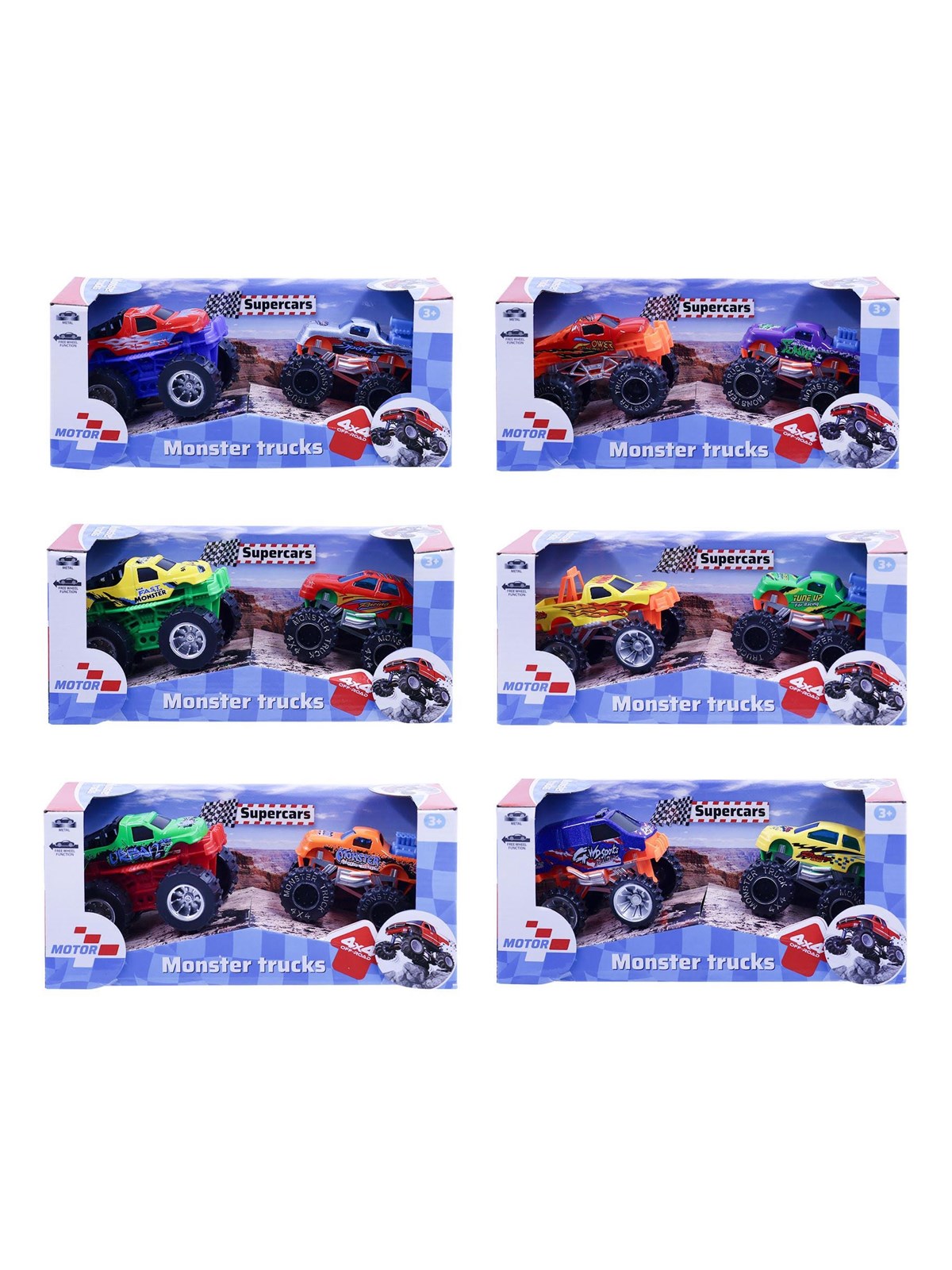 Impulse Toys Monstertruck Die-Cast m/Freewheel 2Stk - 6-asst