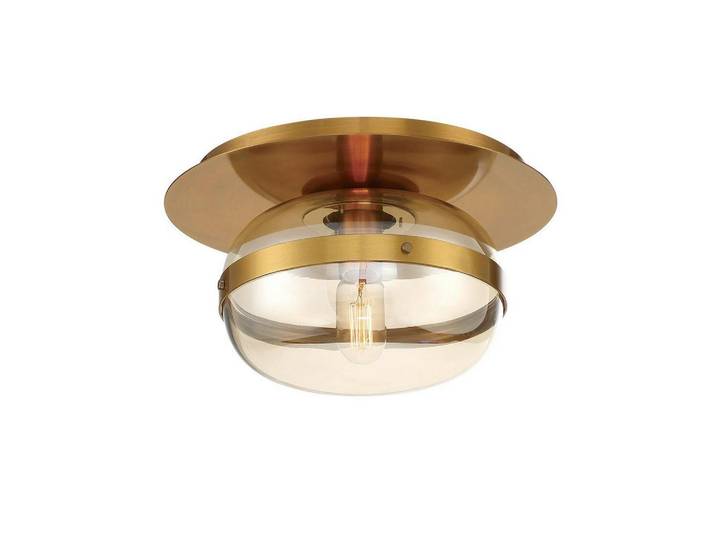 Elstead Lighting Deckenleuchte, Messingfarben, Metall, Glas, 19 cm, Lampen & Leuchten, Innenbeleuchtung, Deckenlampe, Deckenlampen