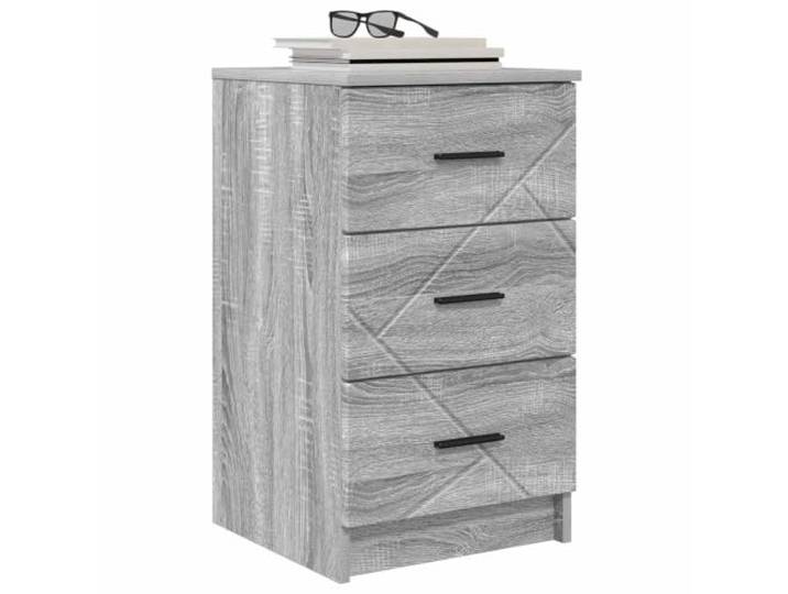 KTHLBRH Nachtschrank mit Schublade, Sonoma-Grau, 38 x 38 x 66 cm Minimalistisches Design, moderner Tisch, funktionaler Bettschrank, eleganter Stil