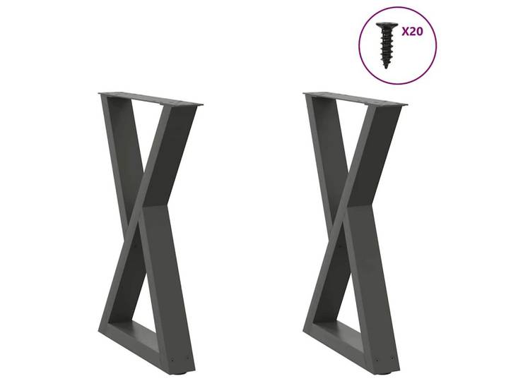 vidaXL Esstisch, Esstisch Beine 2 Stk. Anthrazit 50x(72-73,3) cm Stahl