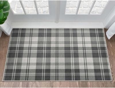 Well Woven Apollo Plaid Farmhouse Geometric FlatWeave Rug