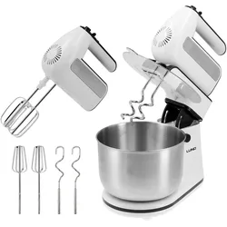 Toya 2-in-1 Handmixer mit Rührschüssel, Handmixer, Weiss, Silber