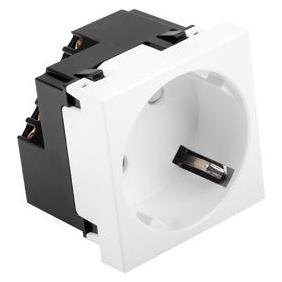 Lanberg AC 45x45 socket 230V single (AC-4545SW-F-W)