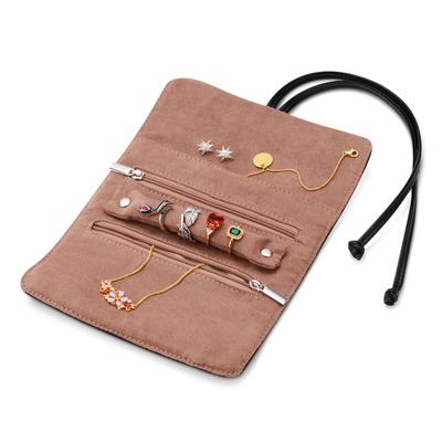 Schmuckrolle THOMAS SABO "schwarz, Reiseetui, Schmuckaufbewahrung, Geschenk, CASE006", braun (schwarz, beige), Aufbewahrungsboxen, Kinder, 2 Stk., Kunstleder, matt