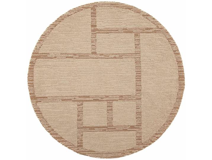Tapis rond en laine beige 160x160cm