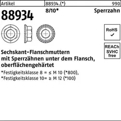 Sechskantflanschmutter R 88934 Sperrzahn M12 10 100 Stück