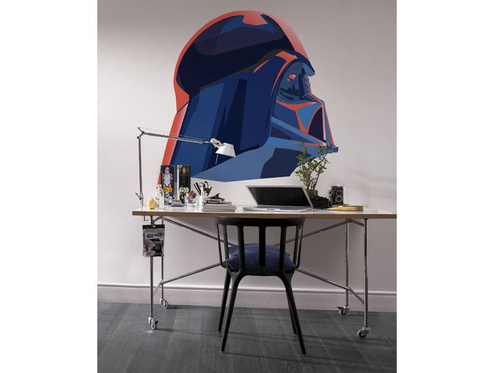 Wandtattoo KOMAR Star Wars Cover Up - Grösse 125 x 125 cm , schwarz-weiss (schwarz, weiß), Blumen Disney Wald, Folie, Wandtattoos, Wandtattoo, rund und selbstklebend