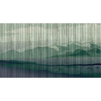 Fototapete LIVING WALLS "Walls by Patel Mountains 3", blau (natur), B:5m L:2,7m, Vlies, Tapeten, Vlies, Wand, Schräge