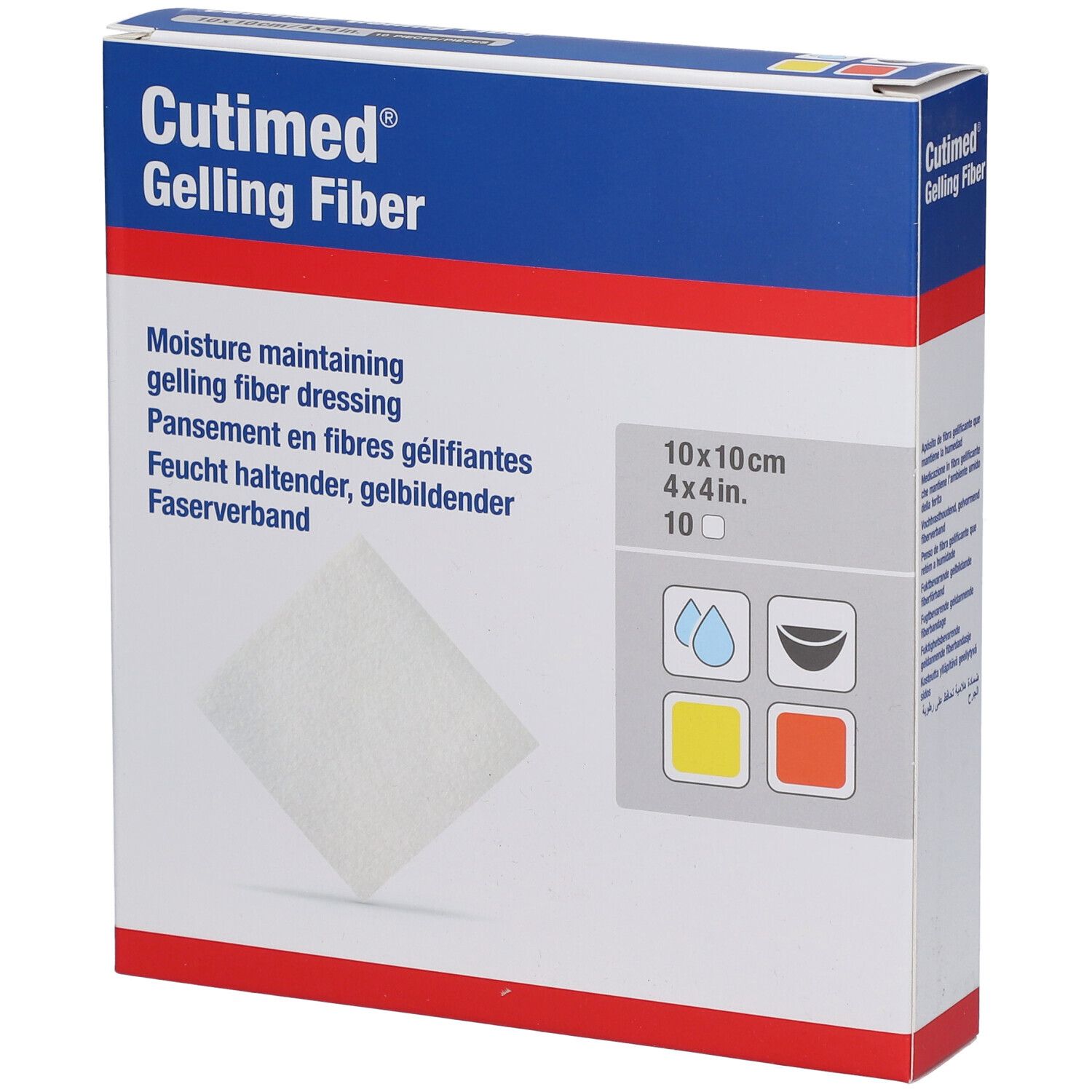 Cutimed Gelling Fiber Kom.10x10 cm Hydrofaserverb. 10 St Kompressen