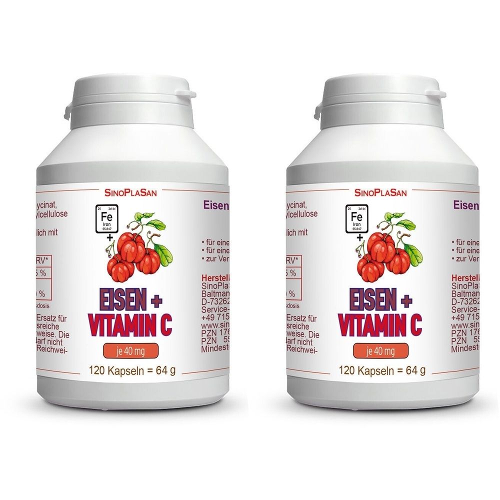 Eisen 40 mg+Vitamin C mg Kapseln 2x 2x120 St