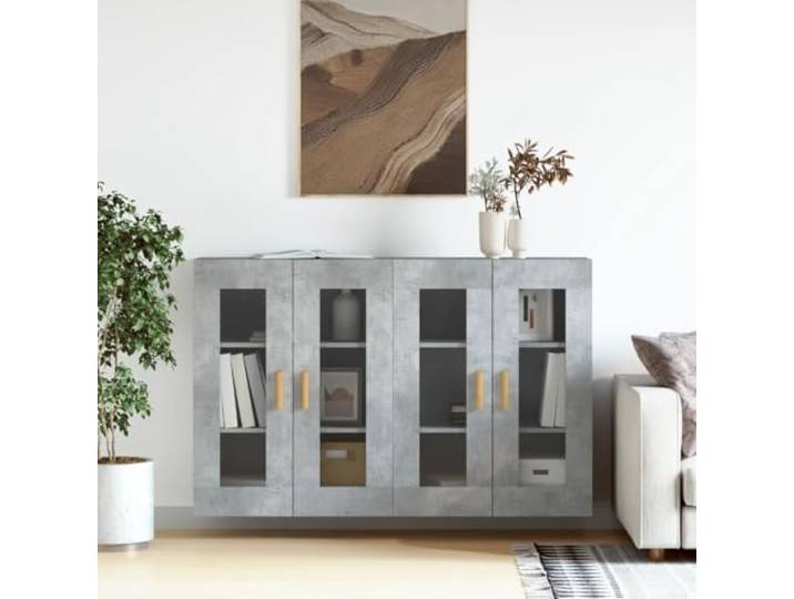 Hängeschrank für zusätzlichen Stauraum, dekorative Wandschränke mit eleganter Optik, praktische Aufbewahrungslösung als Sideboard-Aufsatz, Wandschränke aus Holzwerkstoff