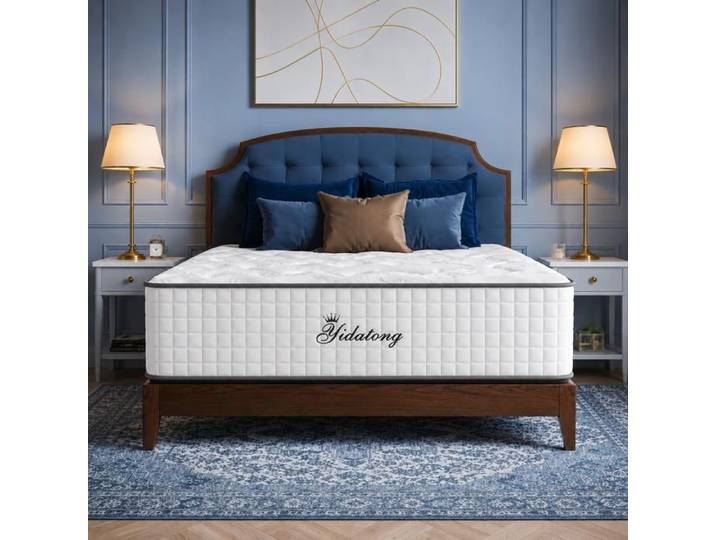 Matelas 140x190 cm Épais 28 cm Mousse et Ressorts Haute Densité Soulage Douleurs Dos Sommeil Indépendant Hypoallergénique