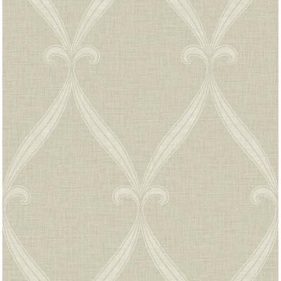 Seabrook Designs Tulip Frame Ogee Unpasted Wallpaper