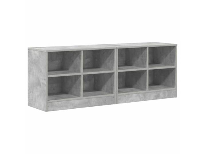 GKHPYURE Bettschrank, 2-teilig, Grau, Beton, 66 x 33 x 48 cm, Holz 4 Regale, Technisches Holz, einfache Reinigung, modernes Design, 25,16 kg, multifunktional