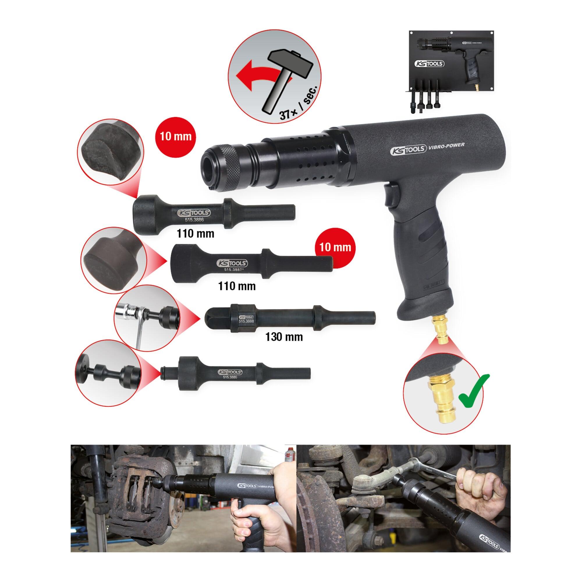 KS Tools Vibro-Impact Druckluft-Meißelhammer-Satz, 6-tlg. (515.3880)