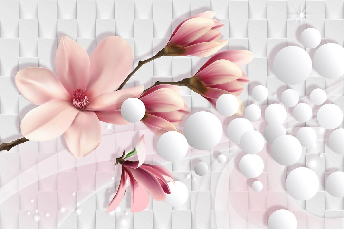 Fototapete PAPERMOON "ORCHIDEEN-ART DESIGN ABSTRAKT MUSTER KUNST MAGNOLIA XXL", bunt, B:2m L:1,49m, Vlies, Tapeten, Fototapete bunt B/L: 2m x 1,49m, Bahnen: 4 Stk.
