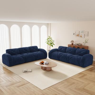 GDFStudio - Velvet 3+3 Seater Modular Sofa Set with 32D High Density Sponge Deep Seat