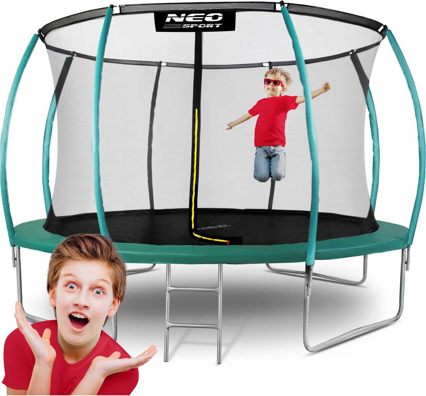 Neo-Sport 12ft/374cm profiliertes Gartentrampolin mit Innennetz