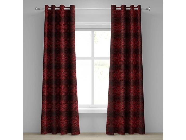 Rideaux à œillets Vermilion - Lot de 2 260cm Rouge/Rouge