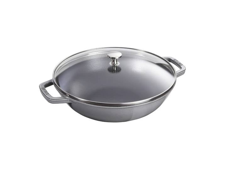 STAUB Wok mit Glasdeckel Ø37cm 5,7 L Grau