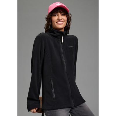 Fleecejacke OCEAN SPORTSWEAR, Damen, Gr. 44/46, schwarz, Fleece, Obermaterial: 100% Polyester, normal, Jacken Fleecejacke, aus weichem Fleece-Material, unifarben, mit Logostickerei