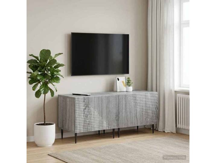Meuble TV sonoma gris bois ingénierie meuble télé design sobre fonctionnel