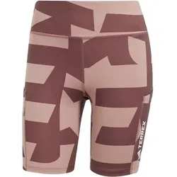 ADIDAS Damen Tight Terrex Multi 8-Inch Tight Shorts Printed, Größe S in Rot Rot