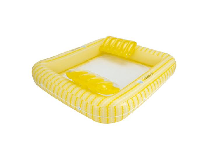 Matelas gonflable double PVC avec maille jaune