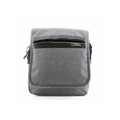 Schultertasche NATIONAL GEOGRAPHIC "Stream", Damen, Gr. B/H/T: 19cm x 22cm x 22cm, grau, Nylon, unifarben, Taschen Schultertasche, mit einem geräumigen Hauptfach