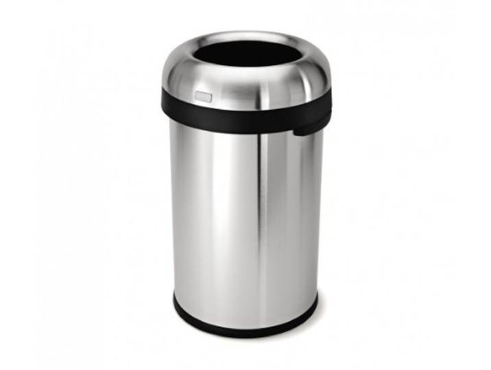 simplehuman, 80 Liter, offener Kugelabfalleimer, robuster gebürsteter Stahl, 10 Jahre Garantie