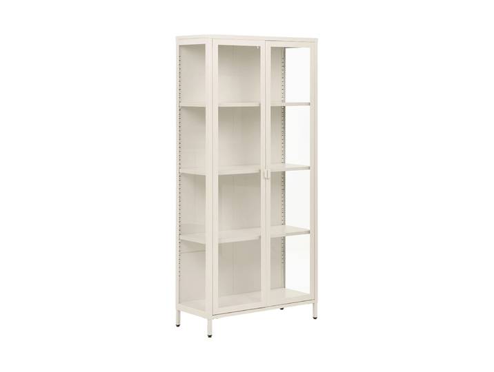 Design Vitrine „Leonies“ aus Metall, 2-türig Off White Nordic Living