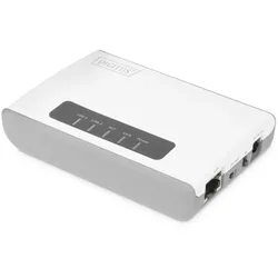 Digitus 2-Port USB 2.0 Wireless Multifunktions-Netzwerk Server, 300 Mbps