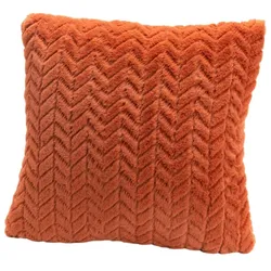 Chevron-Kissen Orange 40x40 - Quadrat Polyester Amadeus 40x8 cm