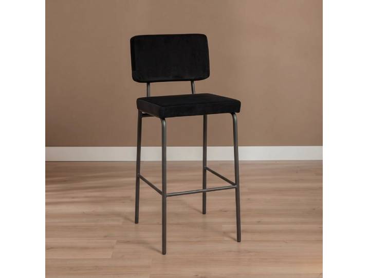 Bronx71 Barhocker Espen Samt schwarz 64 - 77 cm