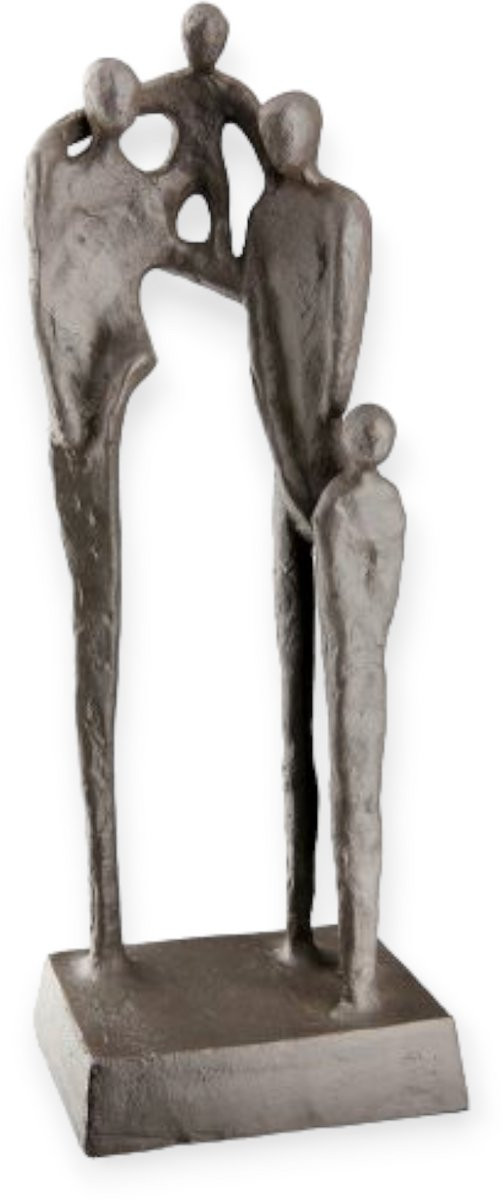 Gilde Handwerk Sculptuur Happy Family Beeld van Metaal in Zwart