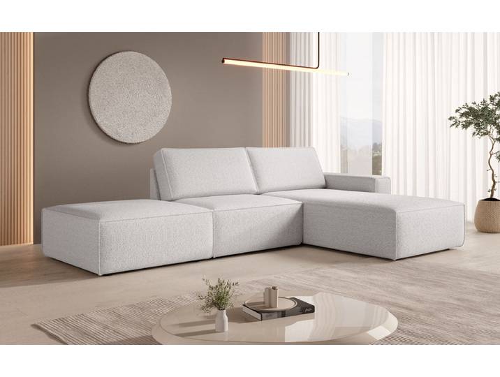 Modulares Sofa Domo zum selber konfigurieren - L mit Beistellhocker - Luxusbetten24