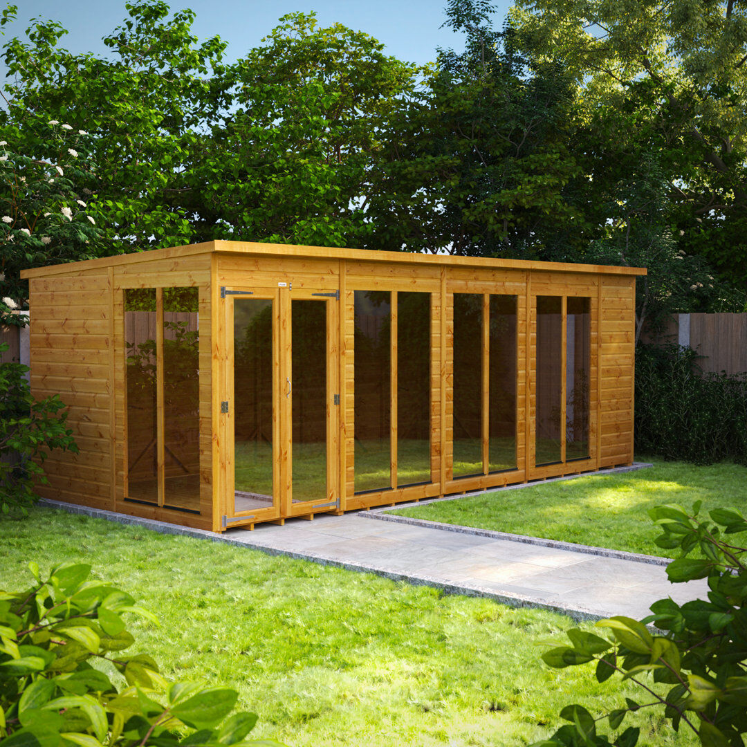 Powersheds 18 x 8ft Timber Tongue & Groove Pent Summerhouse