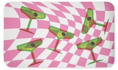 "Stupell Retro Optical Illusion Abstract Avocados Printed Anti-Fatigue Floor Mat, 30""x18"""