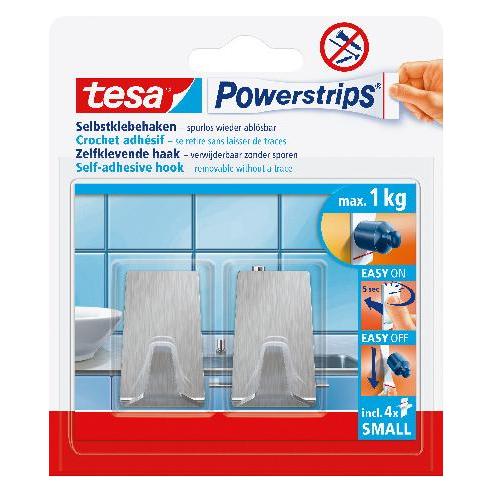 tesa Powerstrips Haken SMALL Metall eckig (57066-00000-20)
