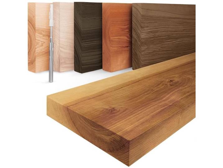 LAMO Manufaktur Étagère flottante murale bois avec fixation invisible Etagere murale 80 cm Couleur: rustique Bord: droit