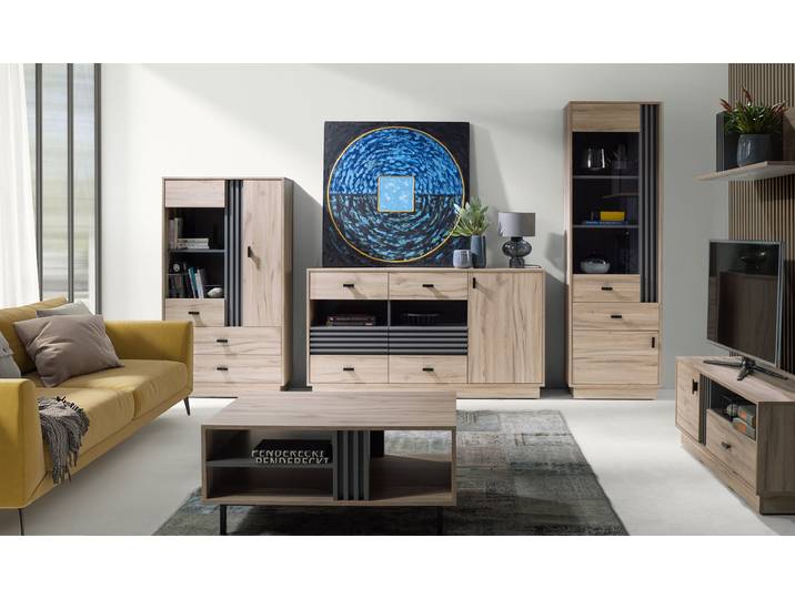 Wohnzimmer-Set ALLMO System Wohnzimmer Set – 6 Teile – Sonoma