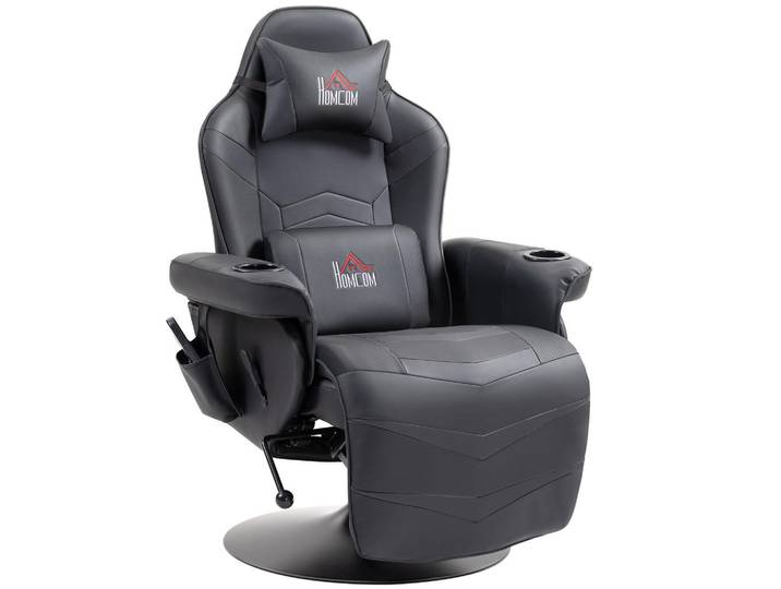 Homcom Relaxsessel mit Massagefunktion, Elektrisch Fernsehsessel mit Liegefunktion, Schwarz, Kunststoff, Füllung: Schaumstoff,Schaumstoff, 82.5x111.5x78 cm, Wohnzimmer, Sessel, Massagesessel