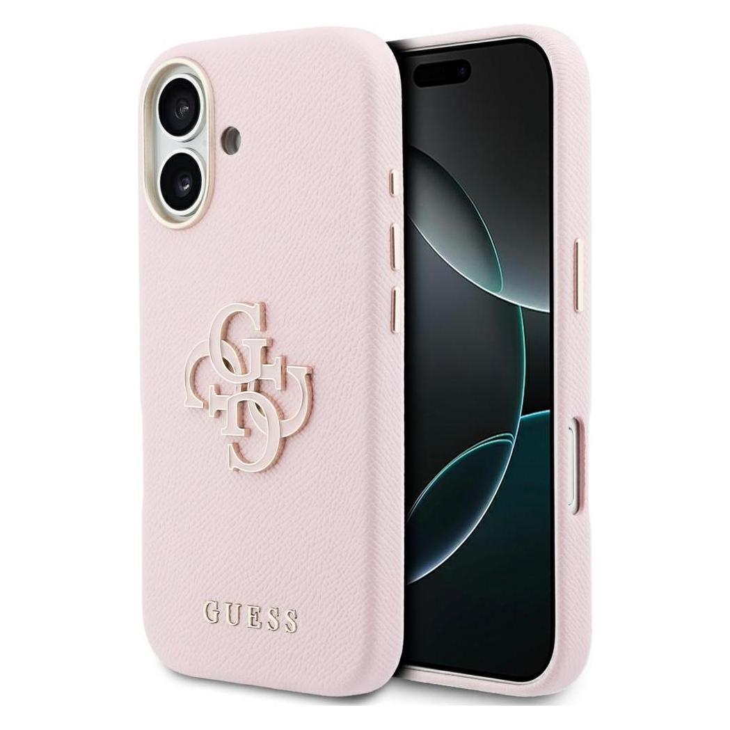 Guess - Hardcase Resin Logo (GUHCP17S5PS4RGGP) - iPhone 17 - Pink (Apple iPhone 17) (GUHCP17S5PS4RGGP)