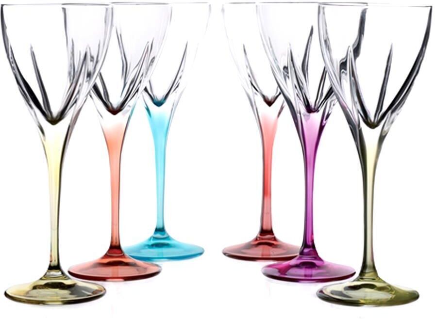RCR Set 6 Pezzi Calice 2/Acqua Fusion Color