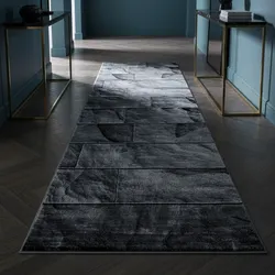 Kurzflorteppich DRAU, in Steinoptik, Schwarz, 80 x 300 cm
