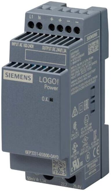 Siemens Indus.Sector LOGO!POWER 24V/1,3A 6EP3331-6SB00-0AY0 (6EP33316SB000AY0)